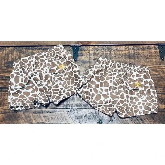 Zara 2T Giraffe Animal Print Swim Suit Shorts Tie SOLD SEPARATELY - Picture 1 of 4